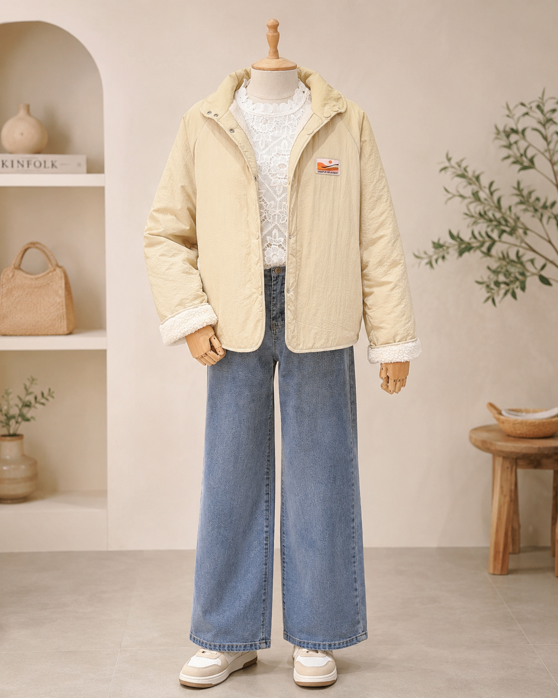 Veste reversible beige